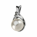 14K White 6 mm Cultured Pearl Pendant